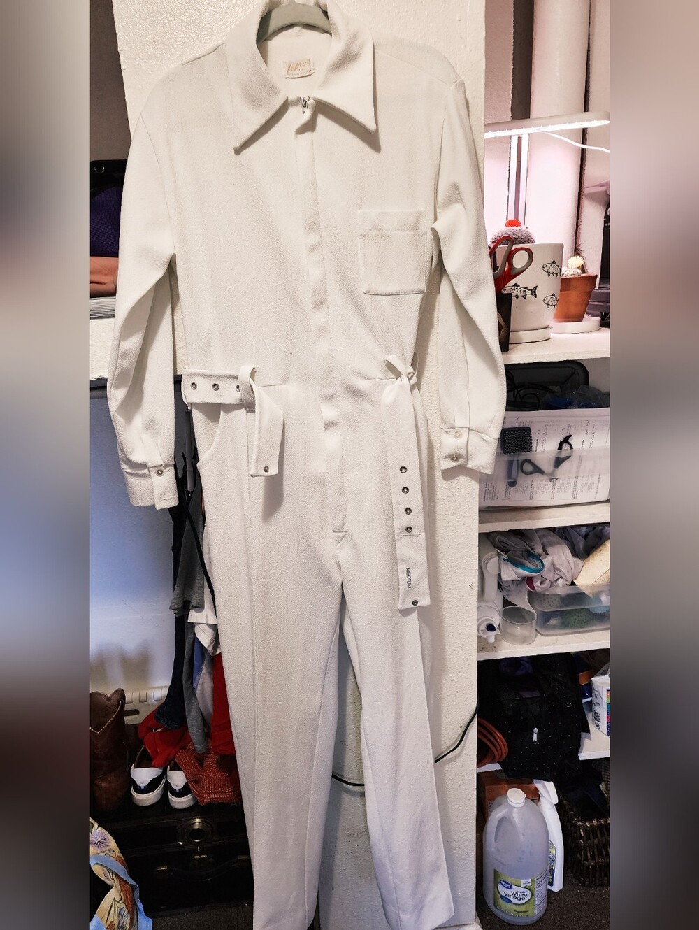 WOMEN'S 70'S JUMPSUIT - WHITE